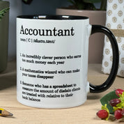 Ceramic mug - white and black - accountant gift