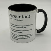Ceramic mug - white and black - accountant gift