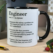 Ceramic mug - white and black - engineer gift
