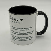 Ceramic mug - white and black - lawyer gift