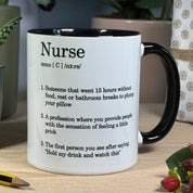 Ceramic mug - white and black - nurse gift