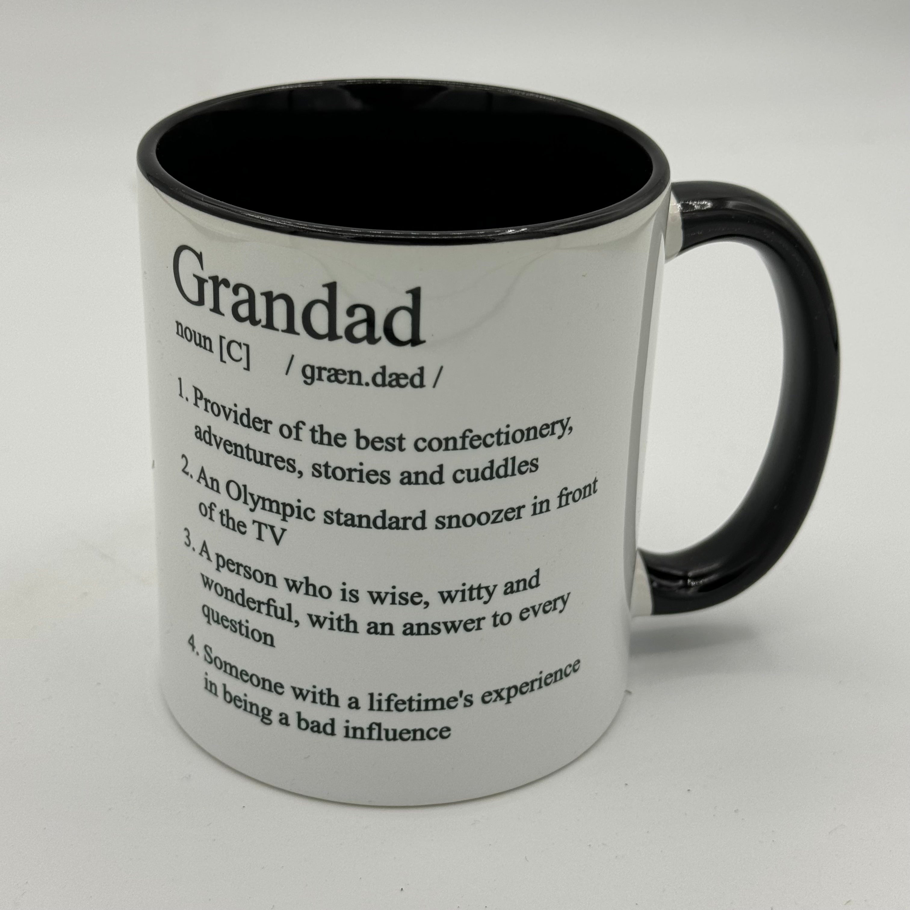 Ceramic mug - white and black - grandad gift