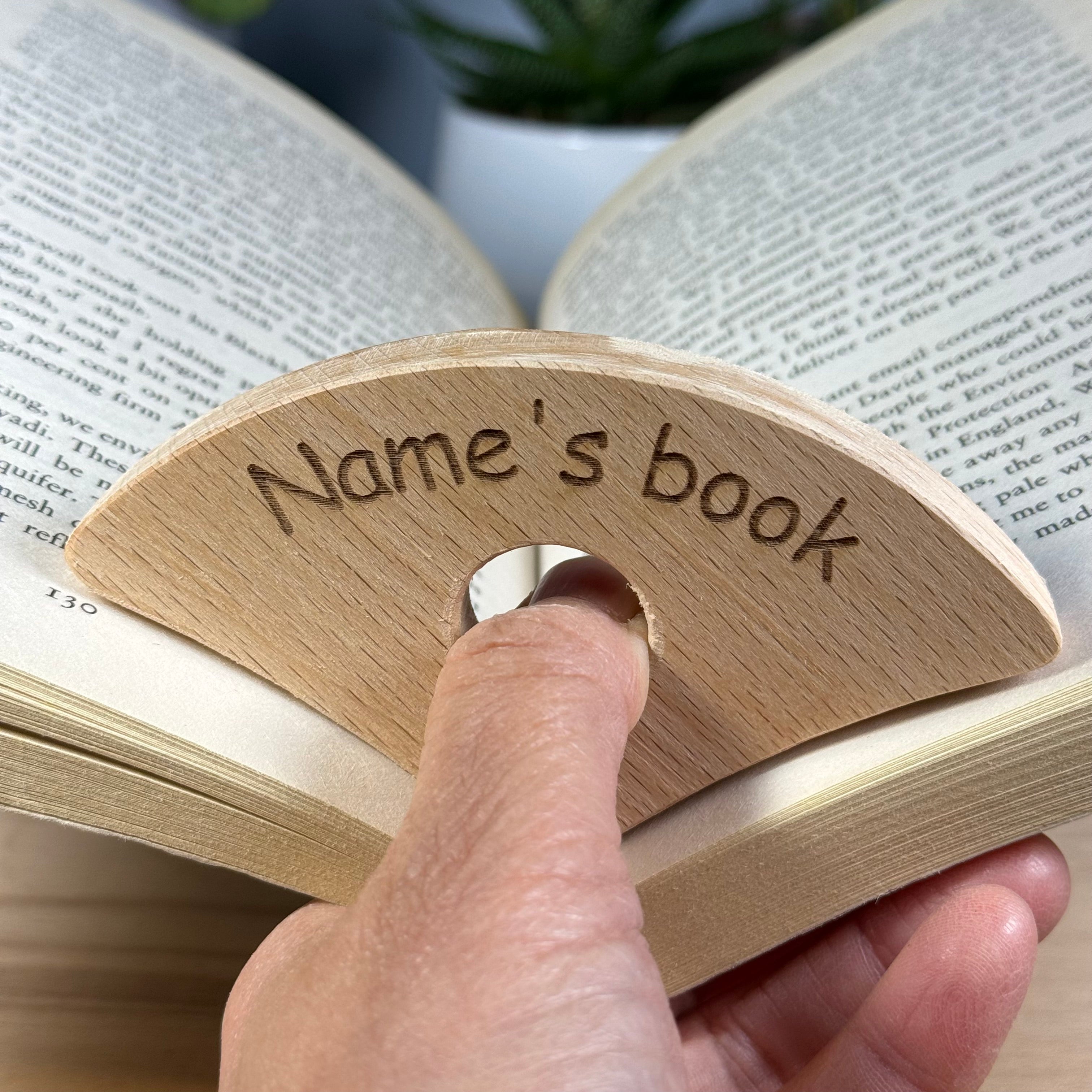 Personalised wooden book holder