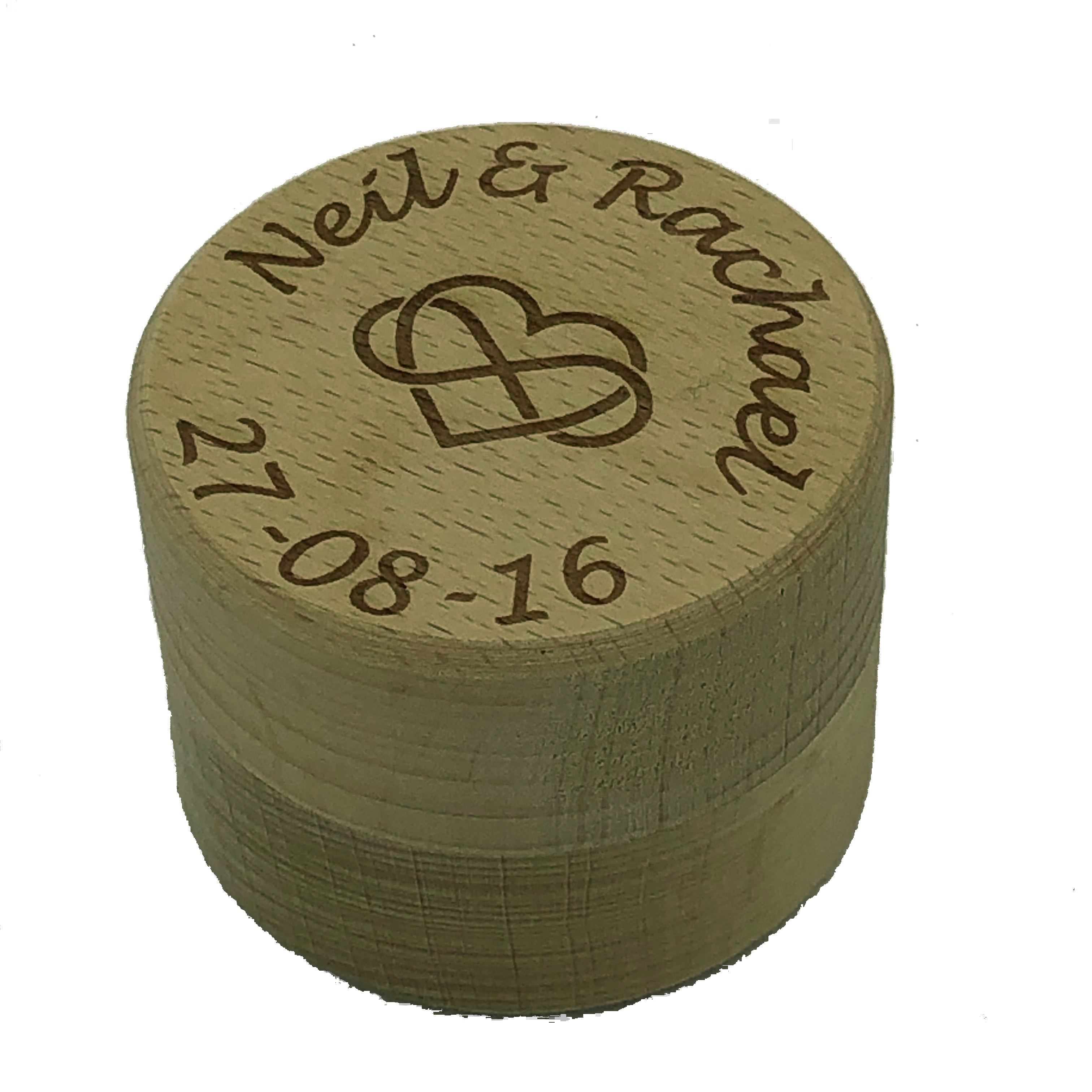 Wooden ring trinket box - personalised