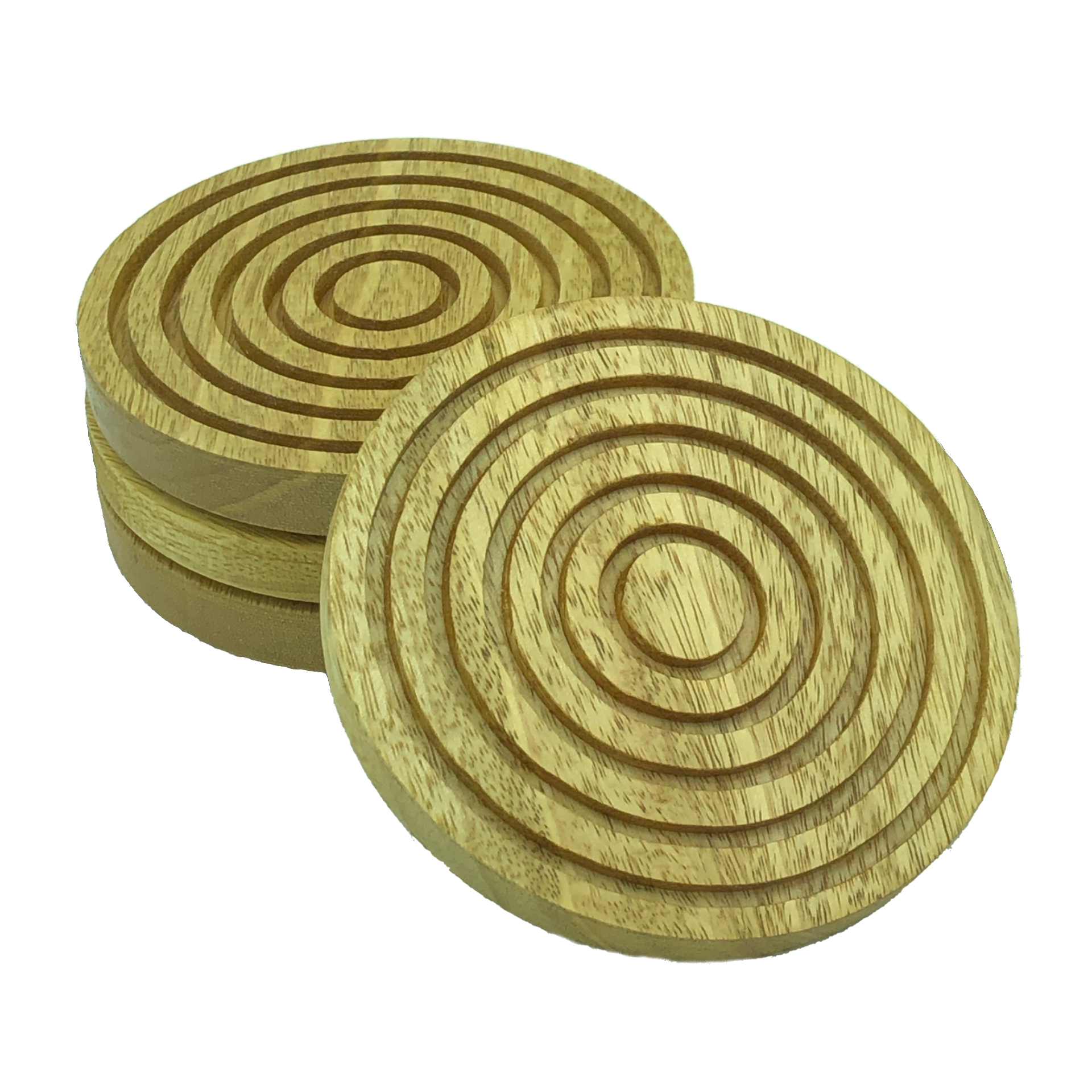 Solid idigbo wooden coasters - set of 4