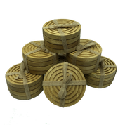 Solid idigbo wooden coasters - stack of 6 sets