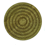 Solid idigbo wooden coasters - carved with concentric circles