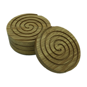 Solid oak round wooden coasters - set of four