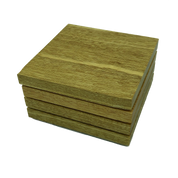 Square wooden idigbo coasters - stack of four