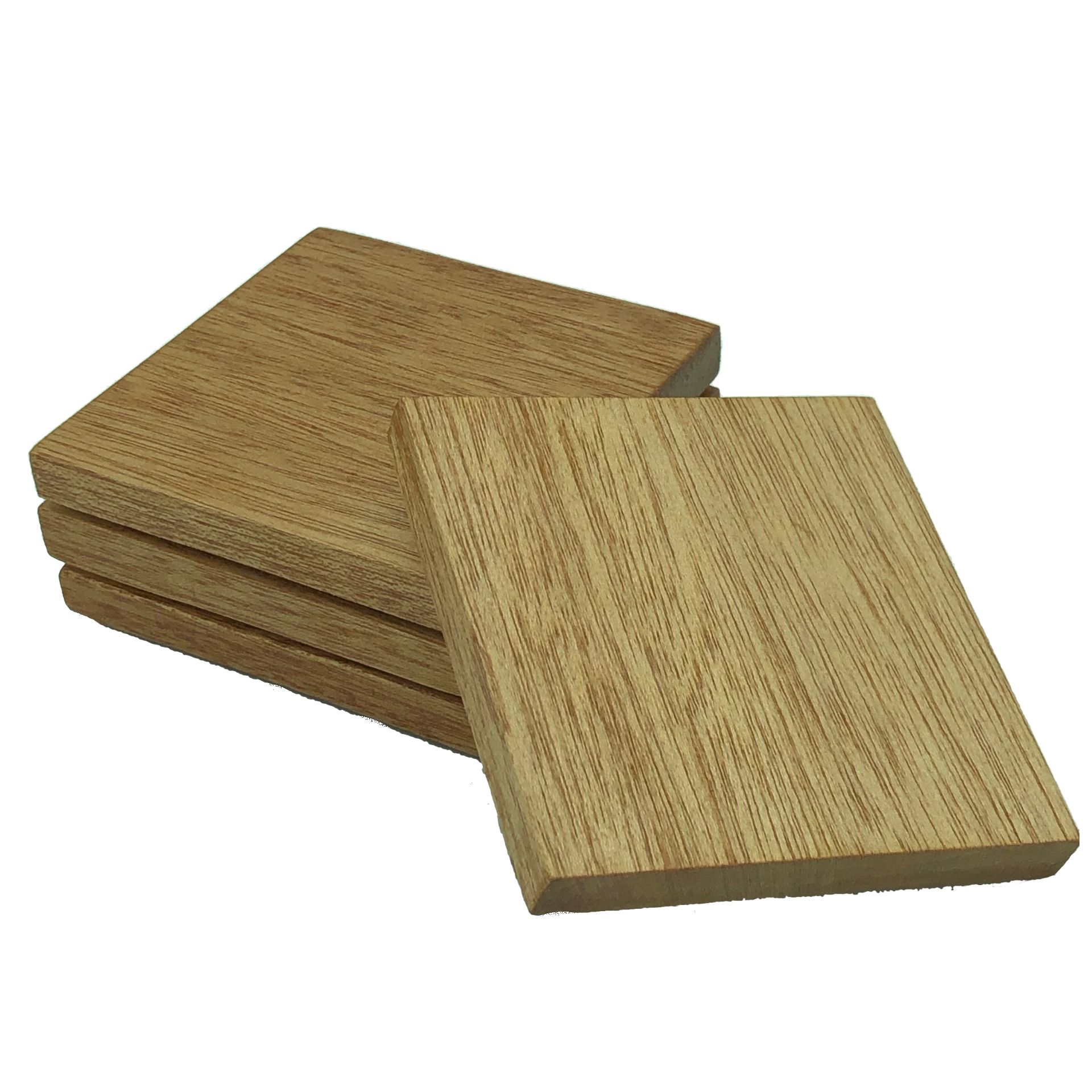Square wooden meranti coasters - set of four