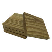 Handmade square wooden oak coasters - set of four
