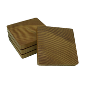 Square wooden douglas fir coasters - set of four