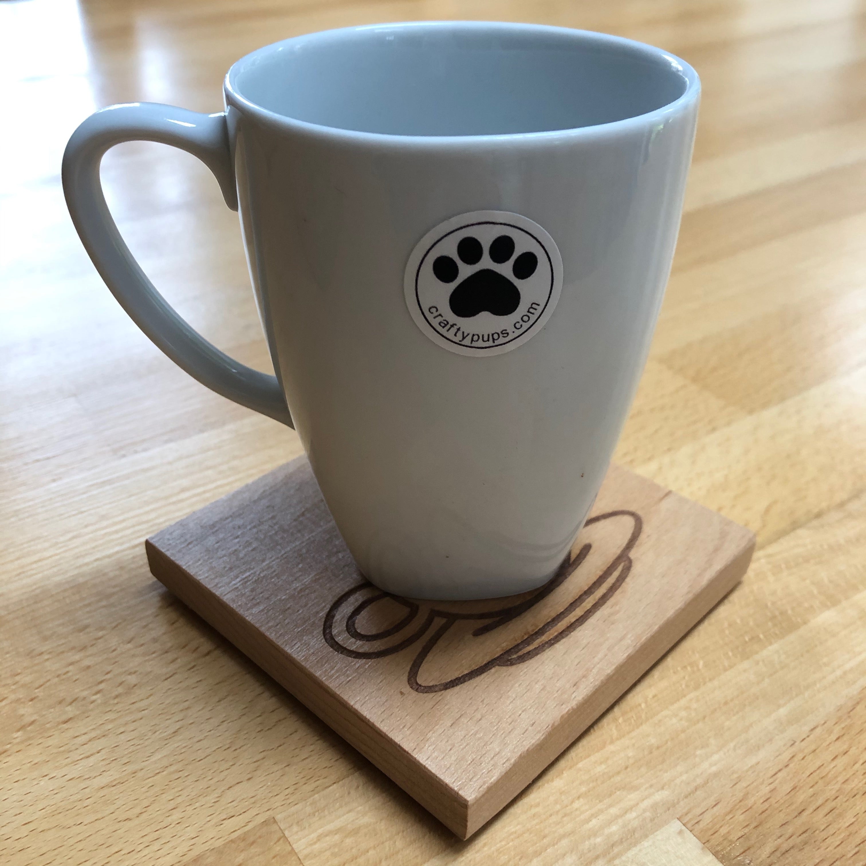Wooden coaster - coffee cup