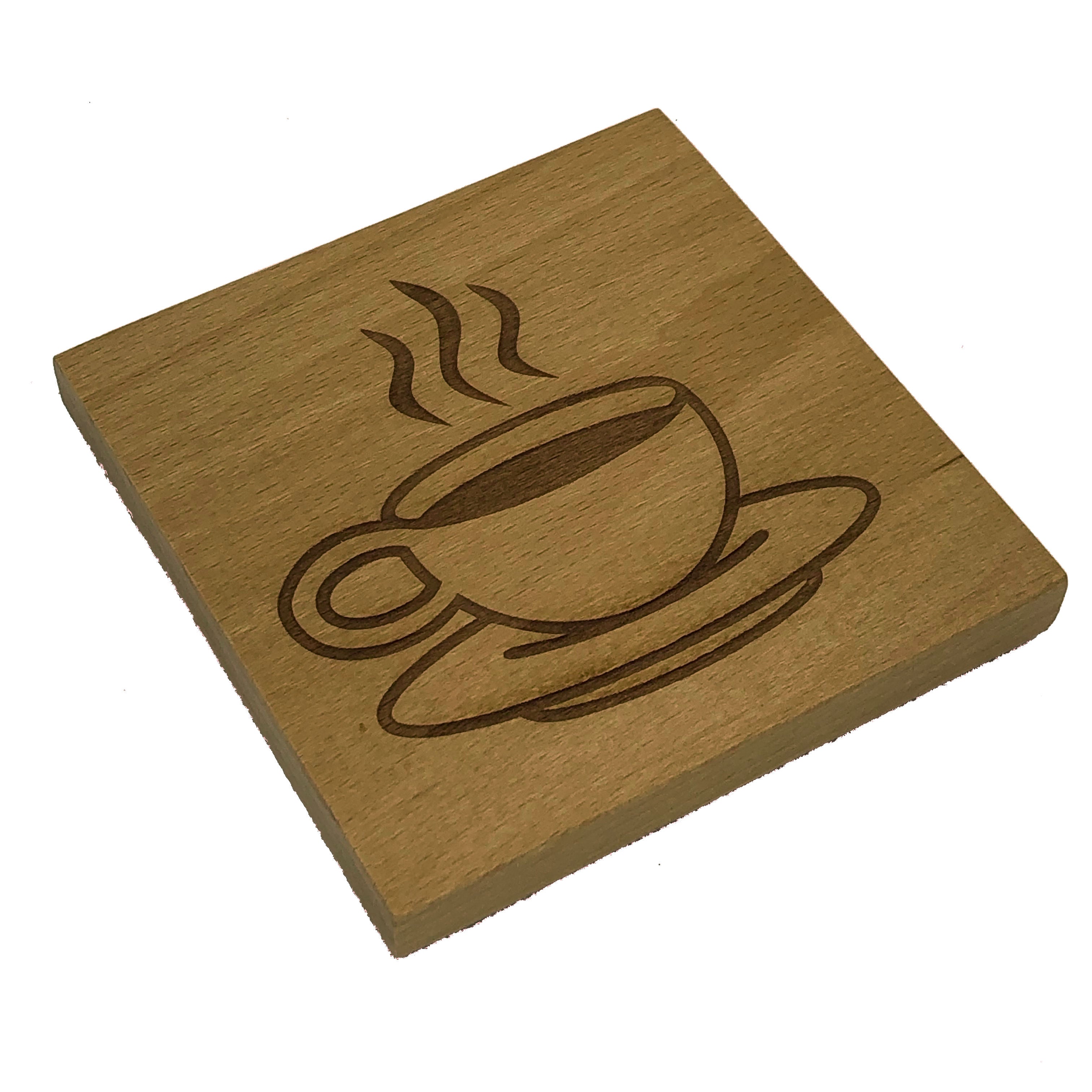 Wooden coaster - coffee cup