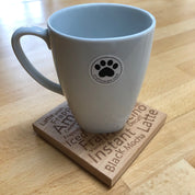 Wooden coaster - tea varieties