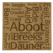 Wooden coasters - Scottish dialect with English translations - set of 4