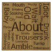 Wooden coasters - Scottish dialect with English translations - set of 4
