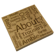 Wooden coasters - Scottish dialect with English translations - set of 4
