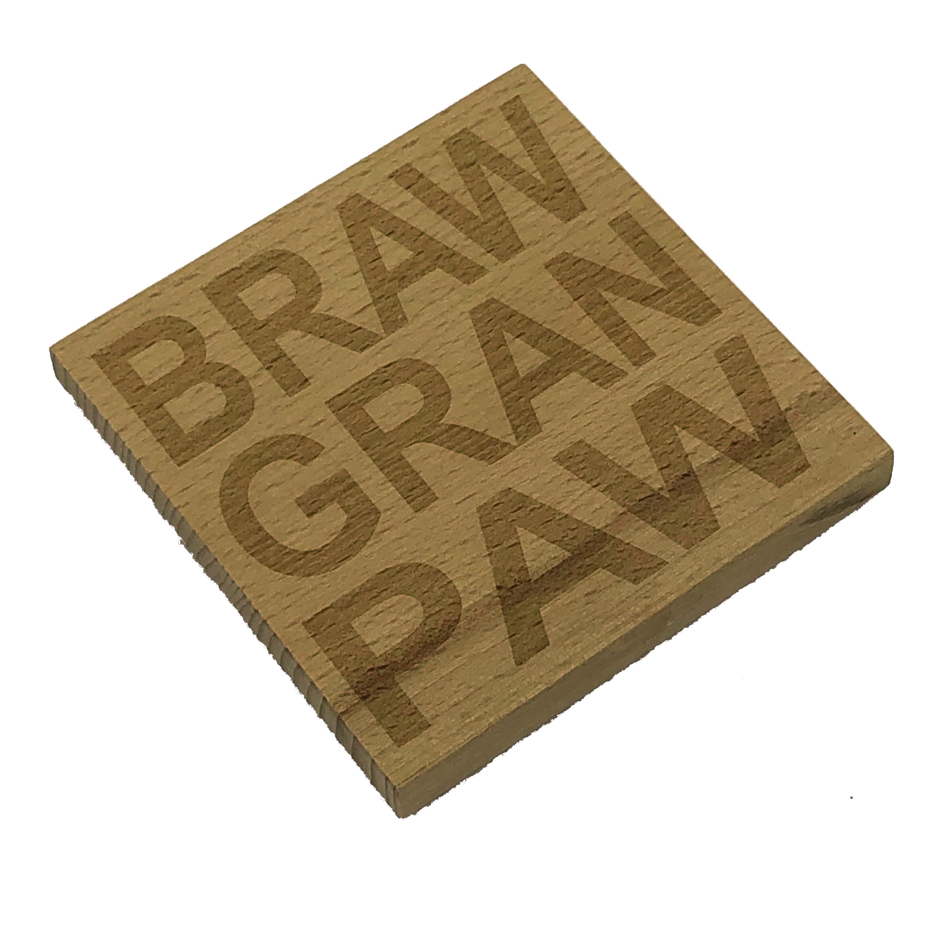 Wooden coaster gift for grandad - fathers day - Scottish - braw gran paw