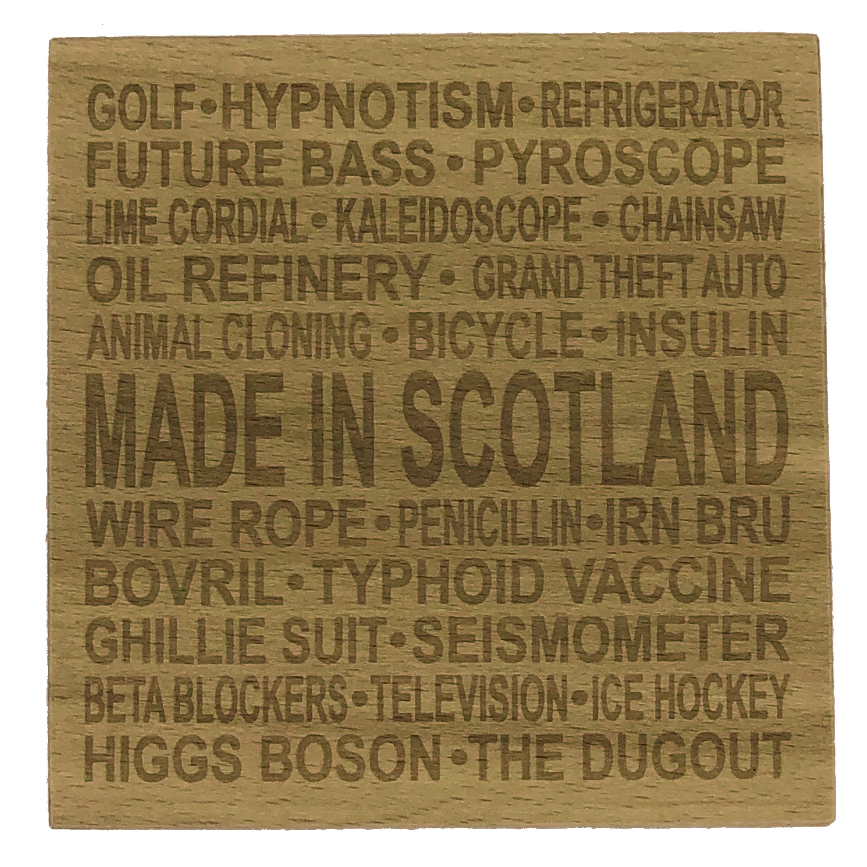 Wooden coaster - made in Scotland