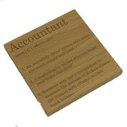 Wooden coaster - occupation - accountant