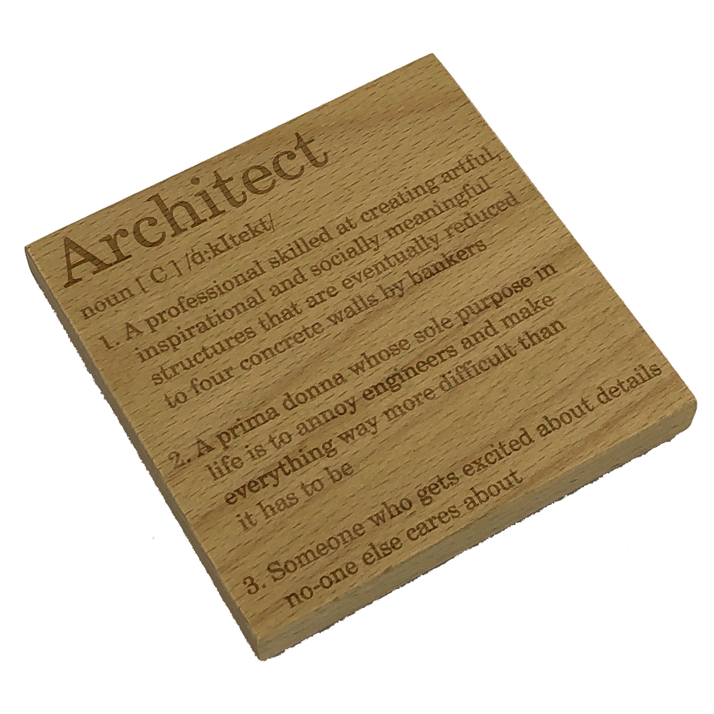 Wooden coaster - occupation - architect