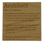 Wooden coaster gift - occupation - architect