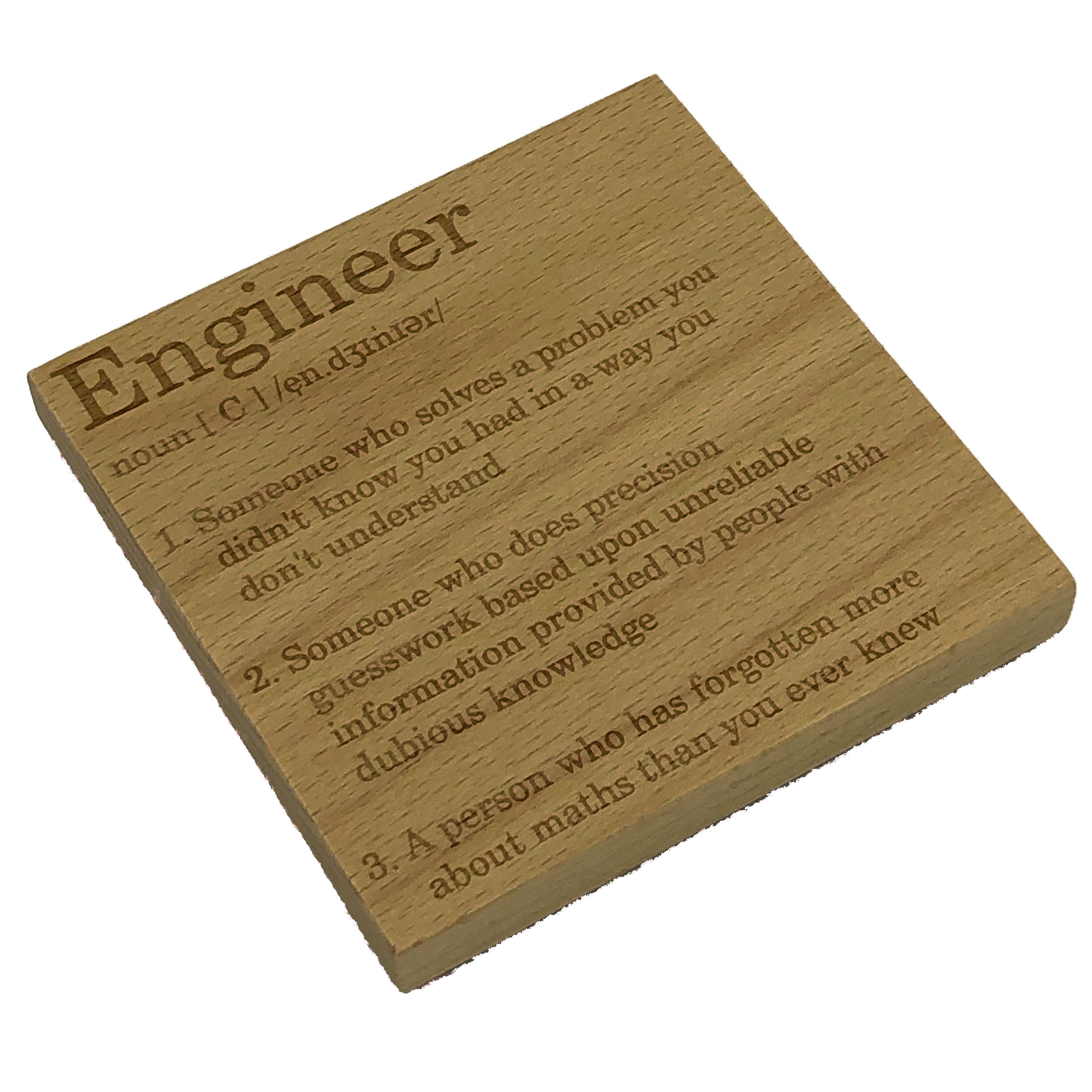 Wooden coaster - occupation - engineer