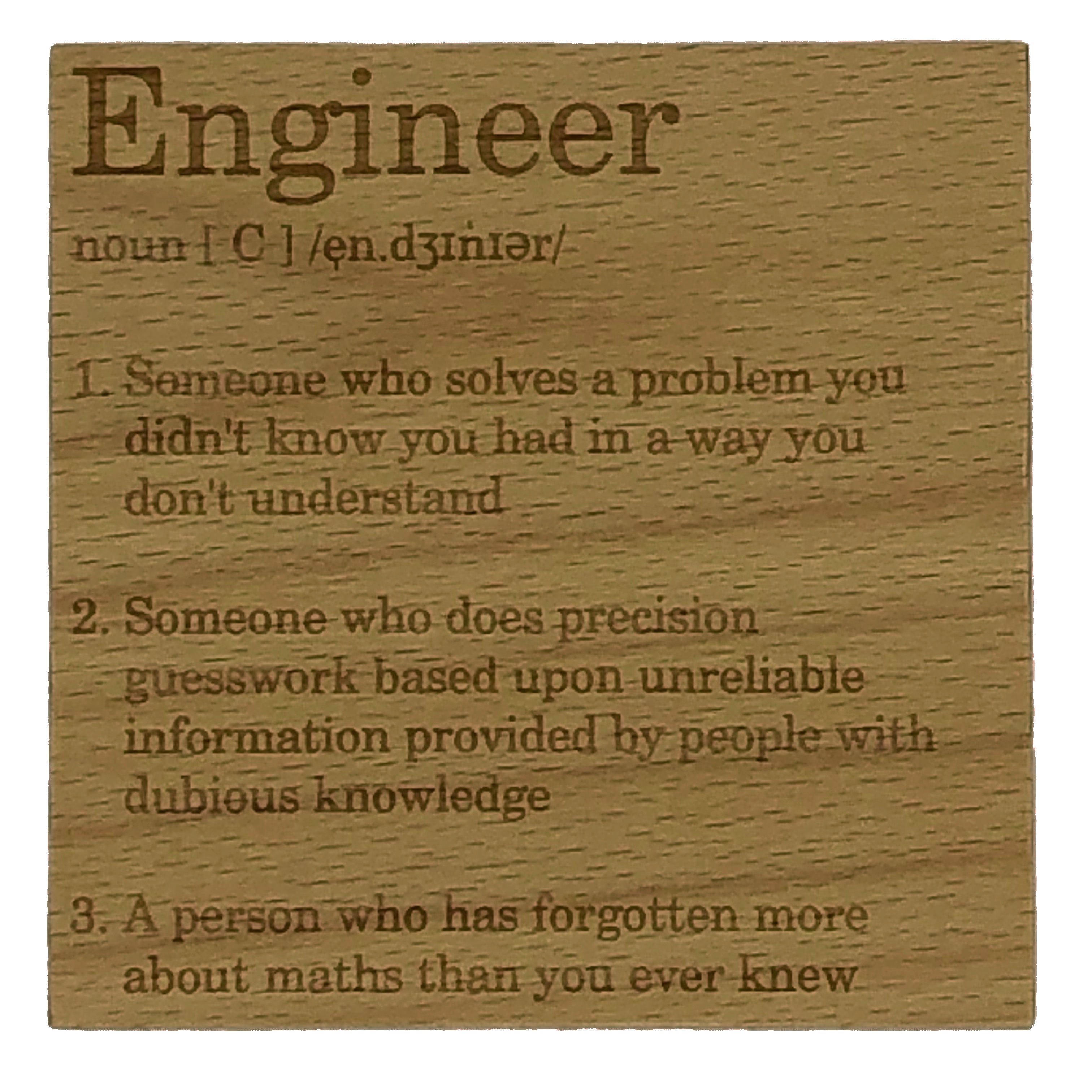 Wooden coaster - occupation - engineer