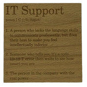 Wooden coaster - occupation - IT support