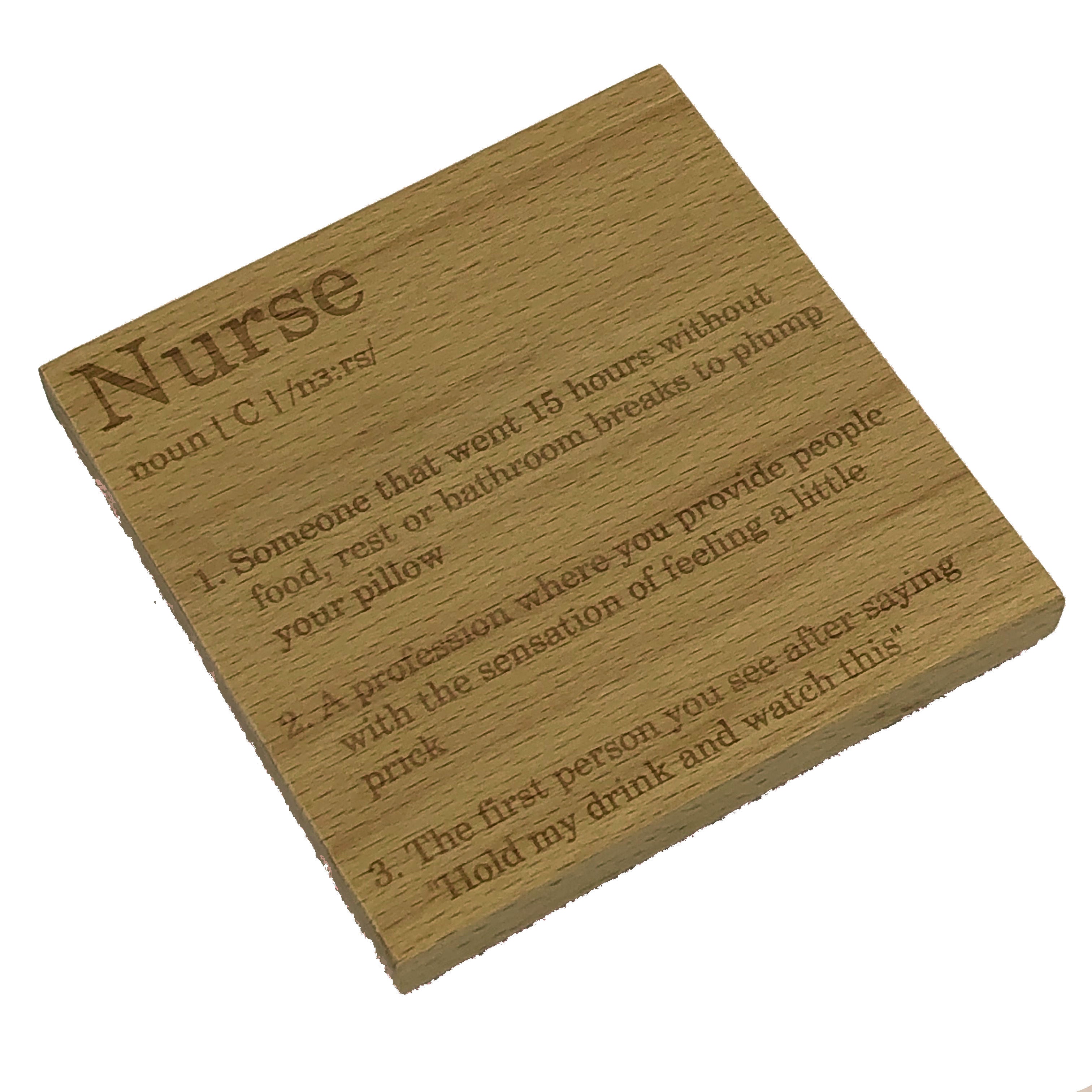 Wooden coaster - occupation - nurse