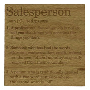 Wooden coaster - occupation - salesperson