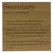 Wooden coaster - occupation - secretary