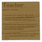 Wooden coaster - occupation - teacher