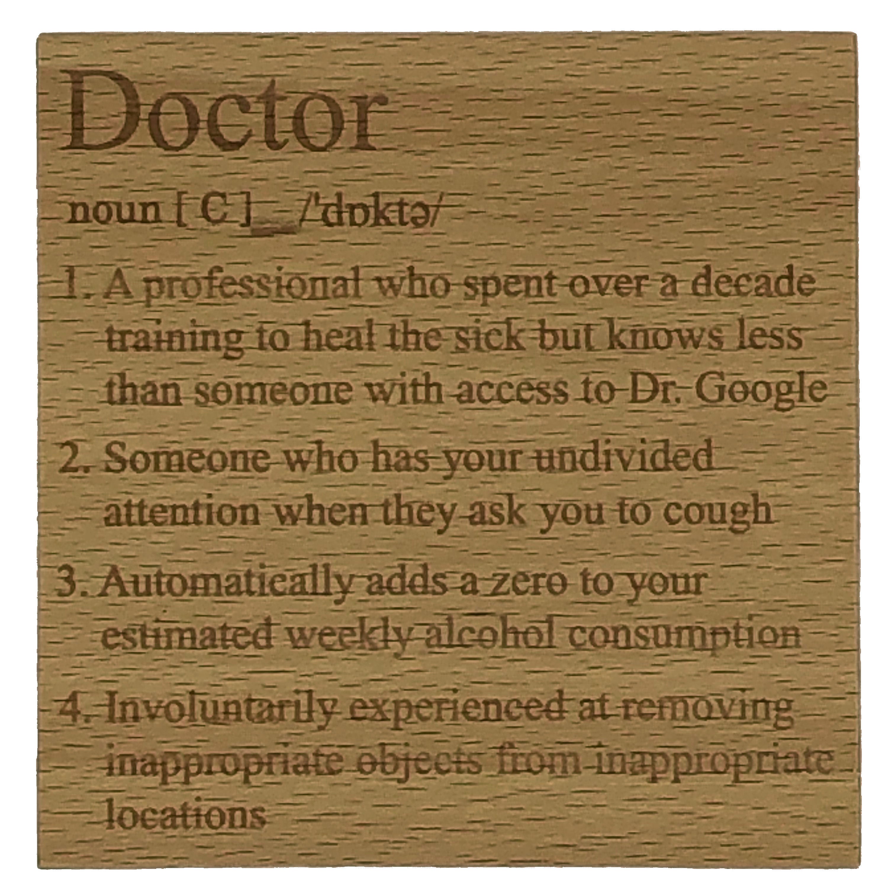 Wooden coaster - occupations - doctor