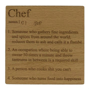 Wooden coaster - occupations - chef