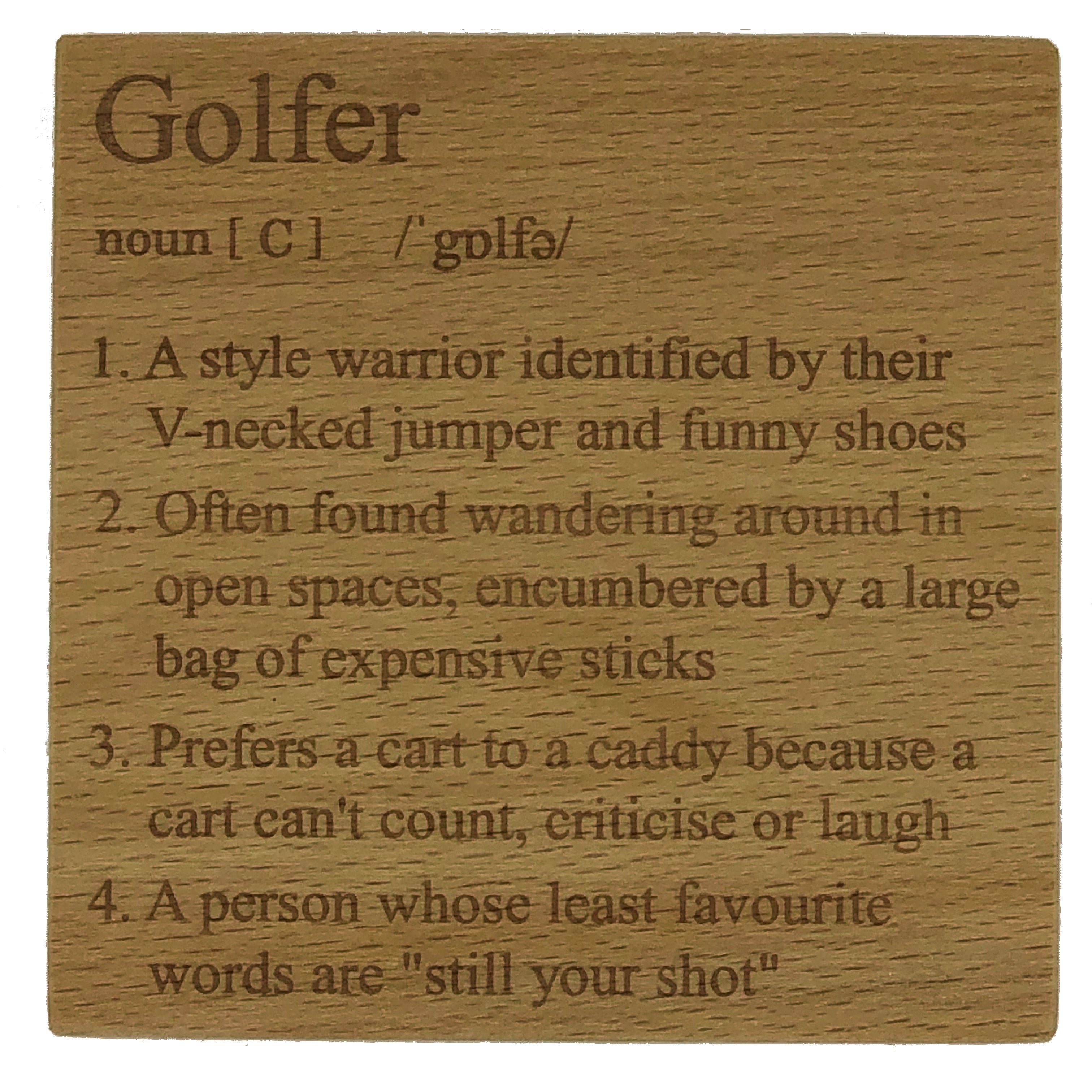 Wooden coaster - occupation - golfer