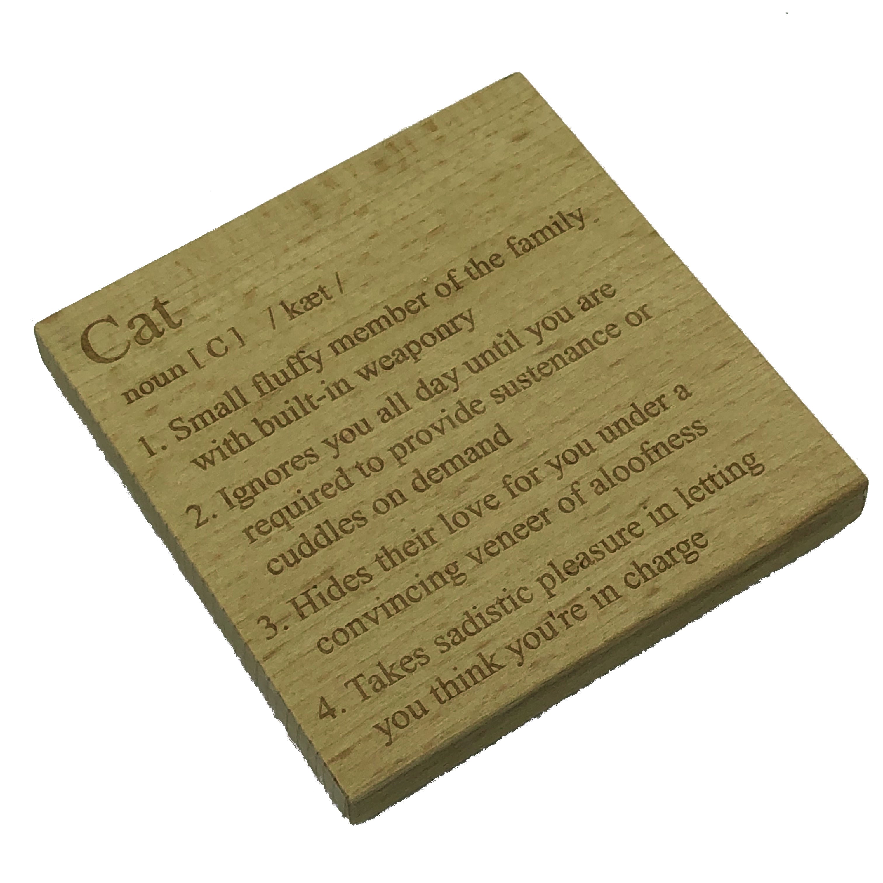 Wooden coaster - cat definition