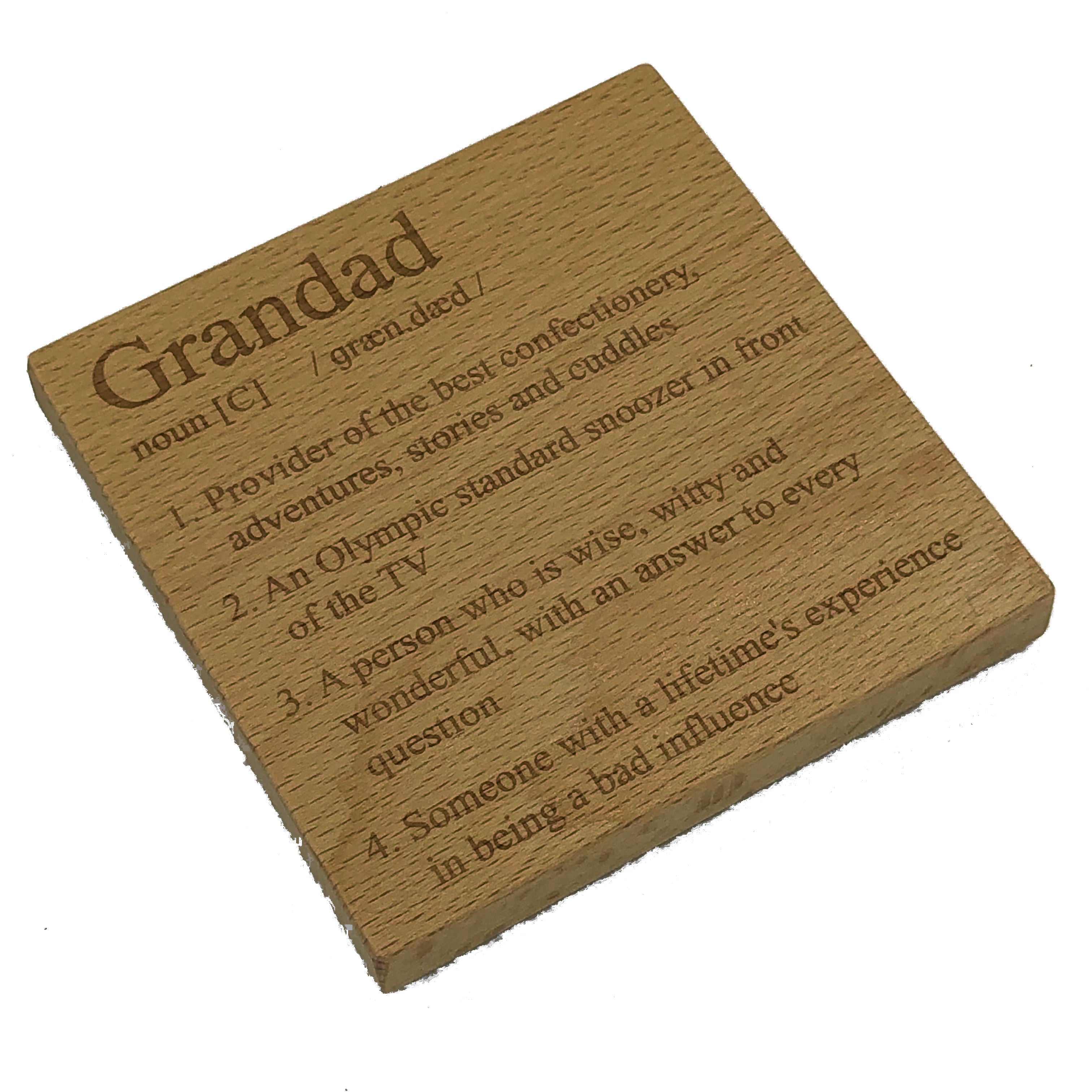 Wooden coaster - definition - grandad