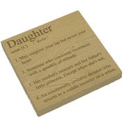 Wooden coaster - definition - daughter