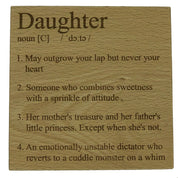 Wooden coaster - definition - daughter