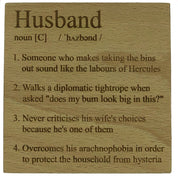 Wooden coaster - family - husband