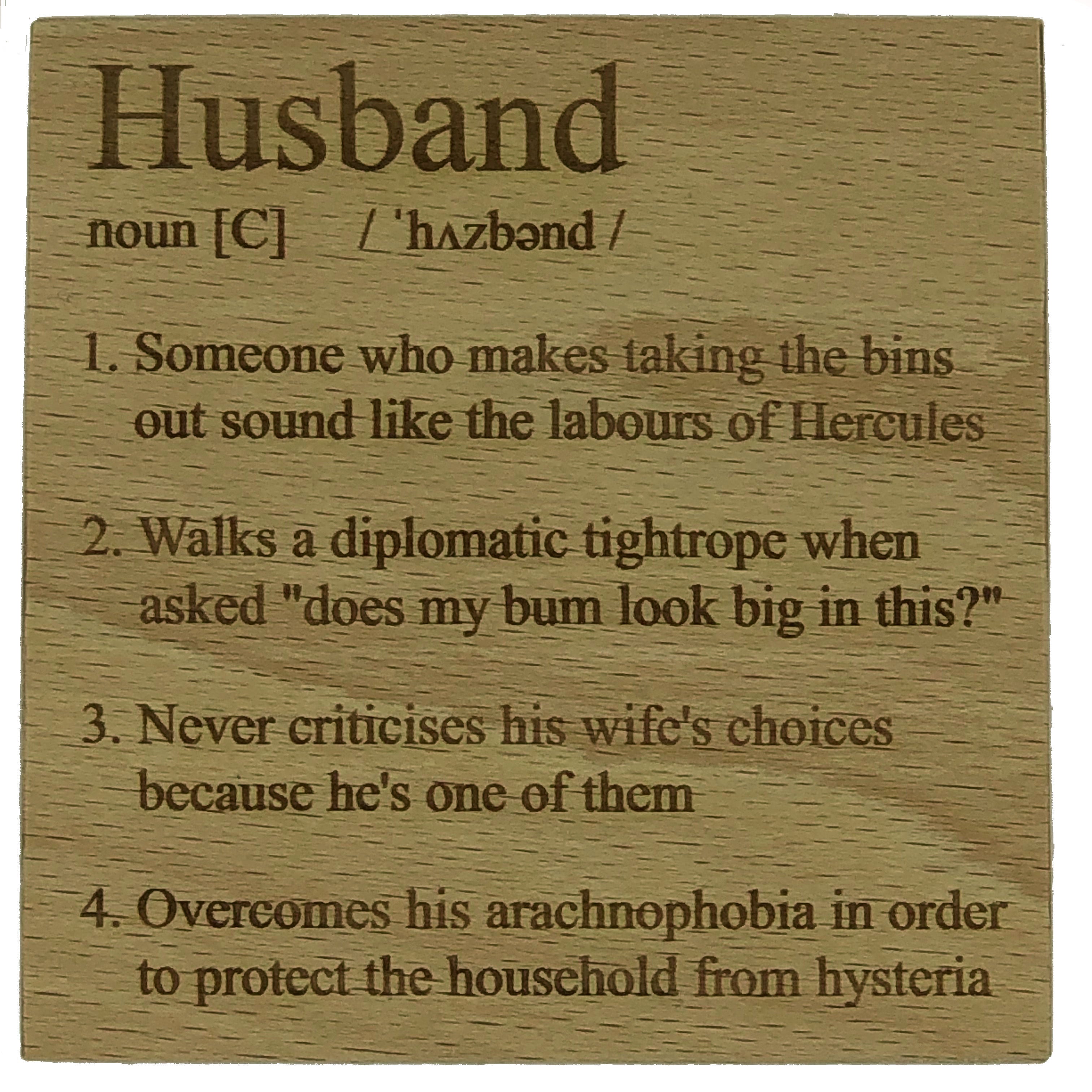 Wooden coaster - family - husband
