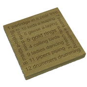 Wooden coaster - 12 twelve days of Christmas