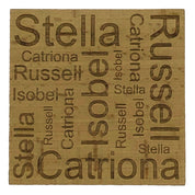 Personalised word map coaster
