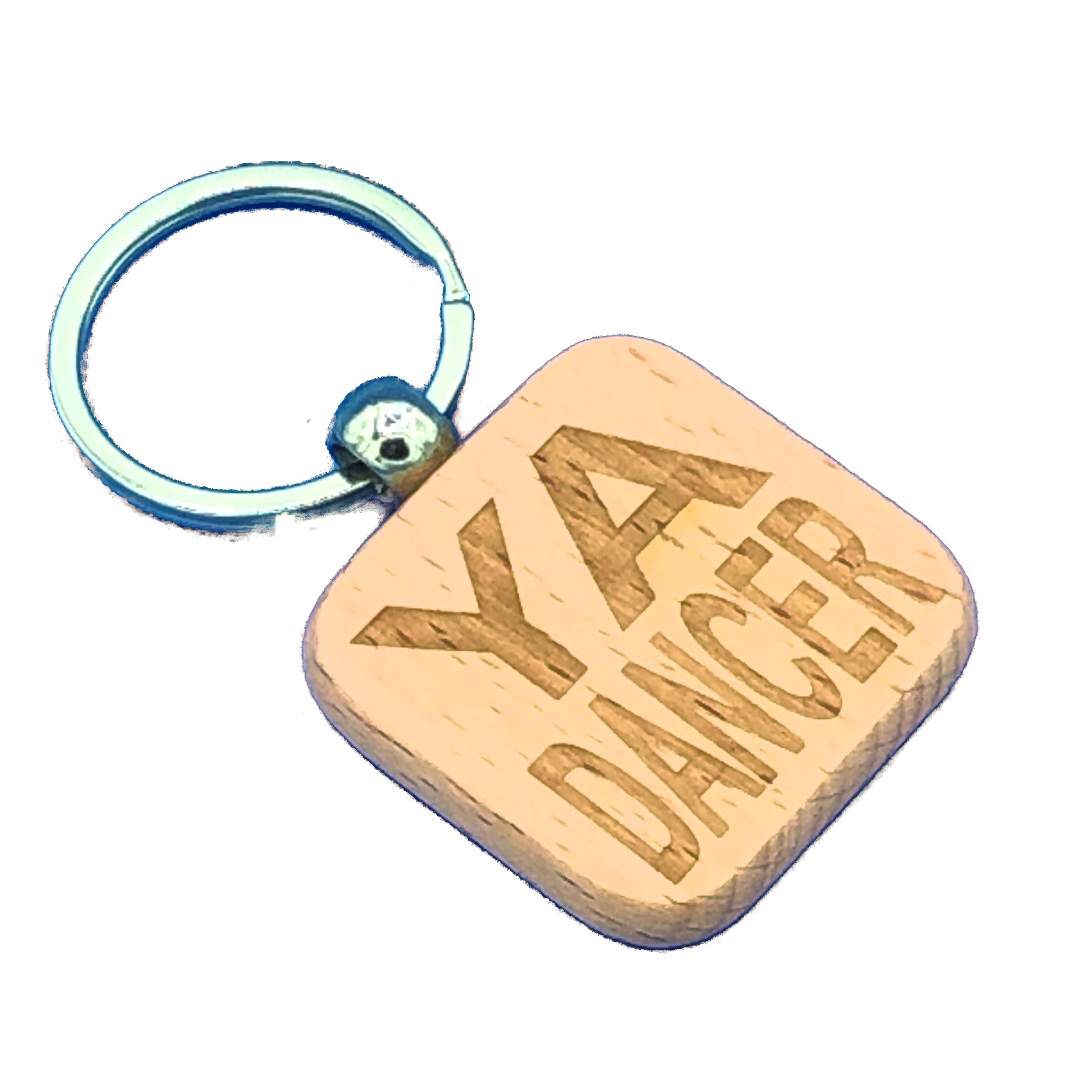 Wooden keyring laser engraved with Scottish dialect - ya dancer