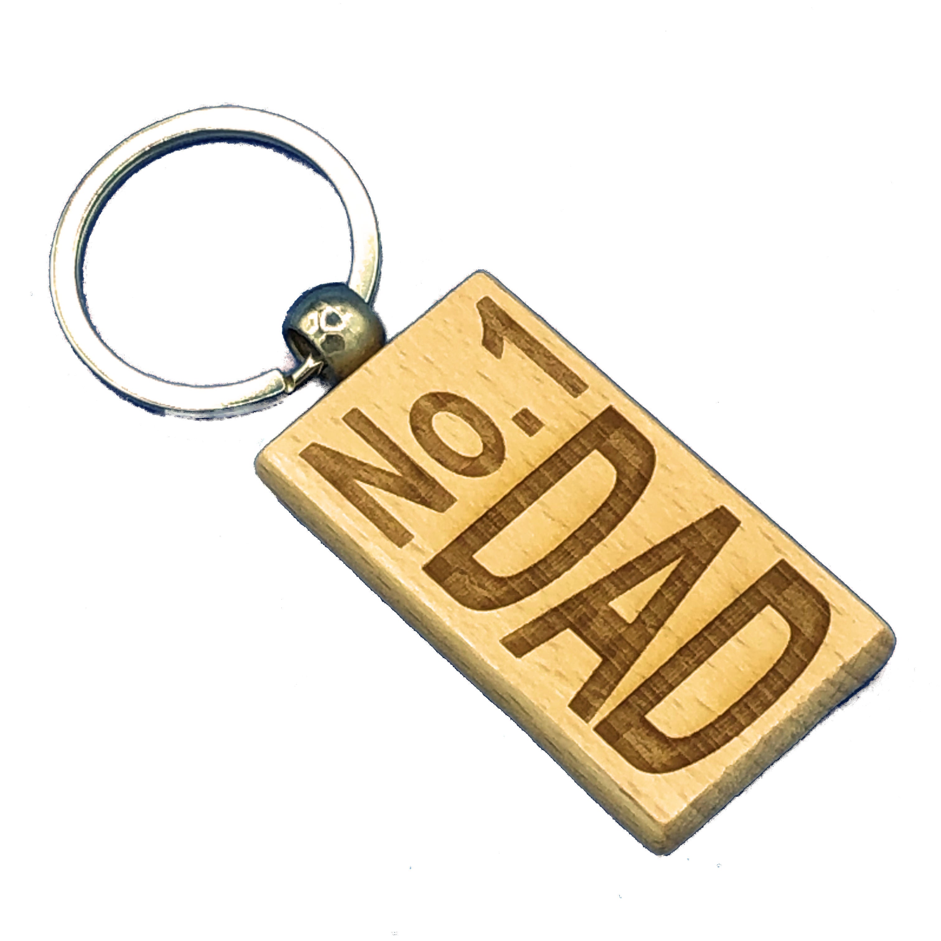 Wooden keyring - No. 1 Dad