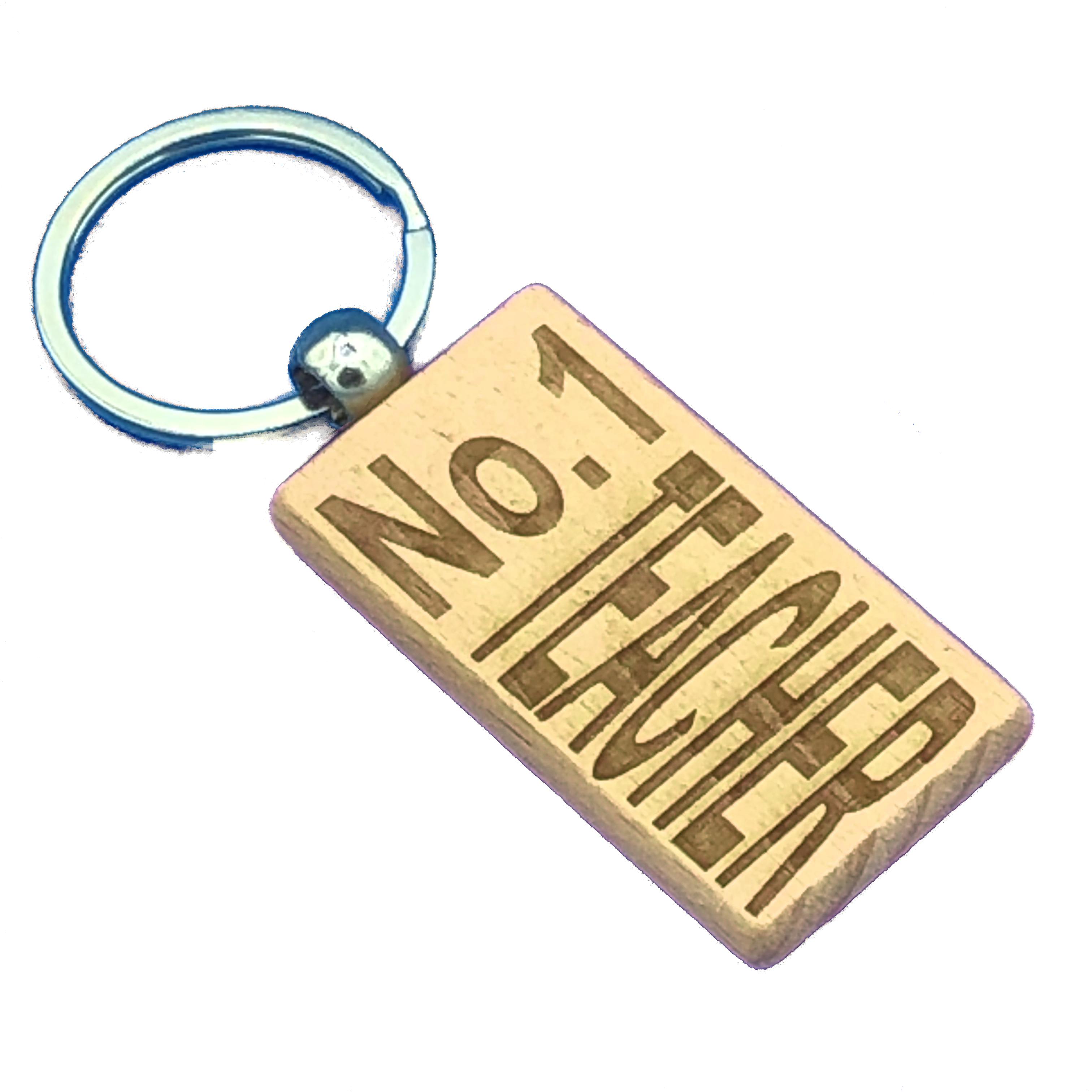 Wooden keyring - end of term - no. 1 teacher