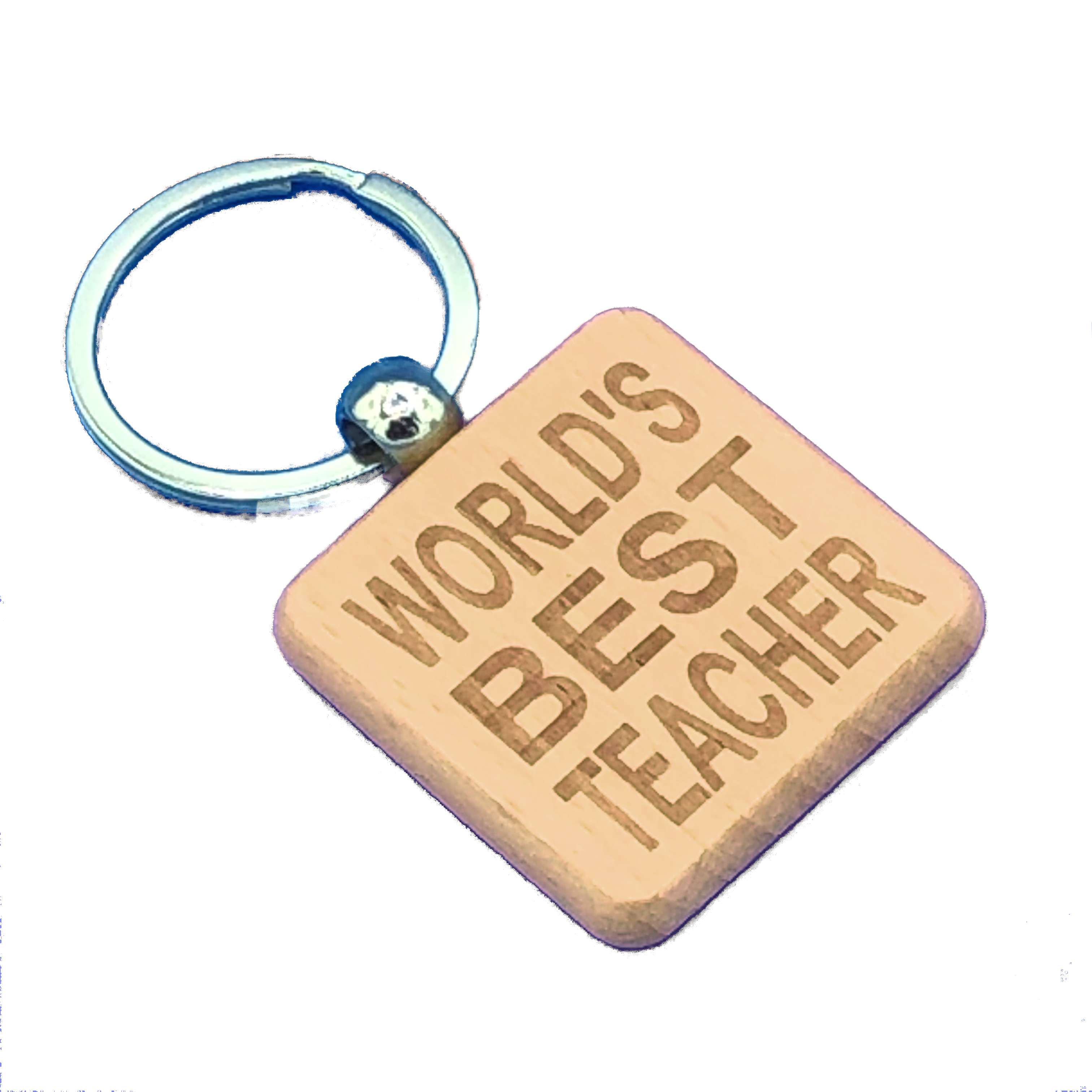 Wooden keyring - end of term - worlds best teacher