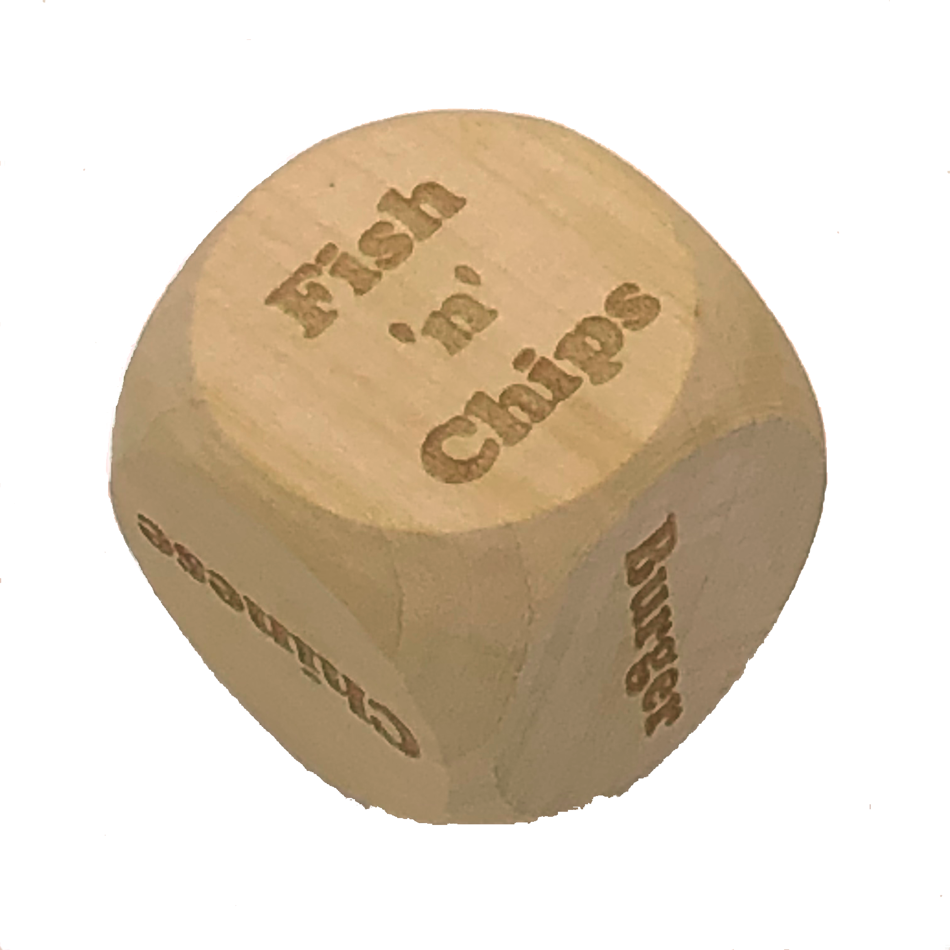 Wooden decision dice - cuisine, options, drinks